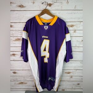 Reebok On Field Minnesota Vikings Brett Favre #4 Purple Jersey NFL Men's Size XL